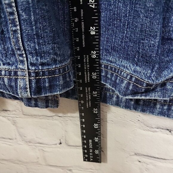 Crossroads Denim Jacket Womens L Large Vintage Button Up 100% Cotton Blue - Picture 9 of 10